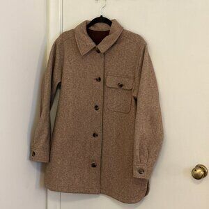Soft-Brushed Wool Shacket Coat Jacket Size S